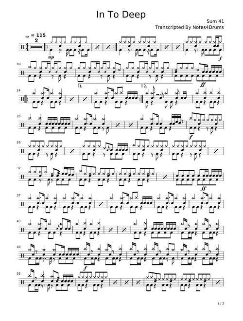 In Too Deep - Sum 41 (Drums)