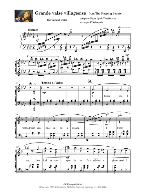 valse(waltz、ワルツ) sheet music by K Kobayashi | Play, print, and