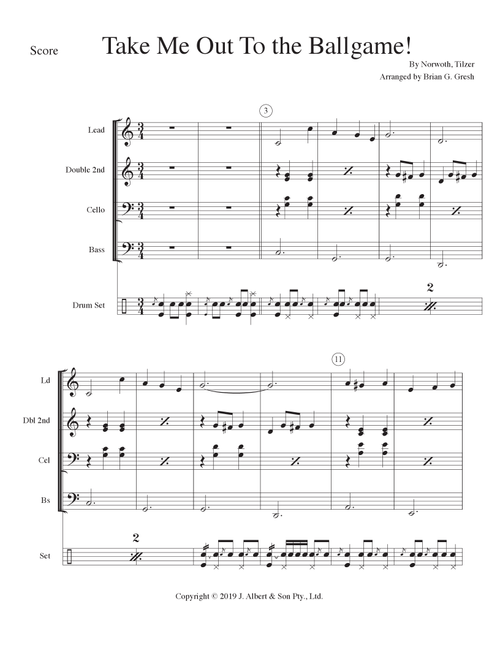 Take Me Out To The Ballgame (Arr. Brian G Gresh) - Tilzer, Norwoth (Steel Drum Band)