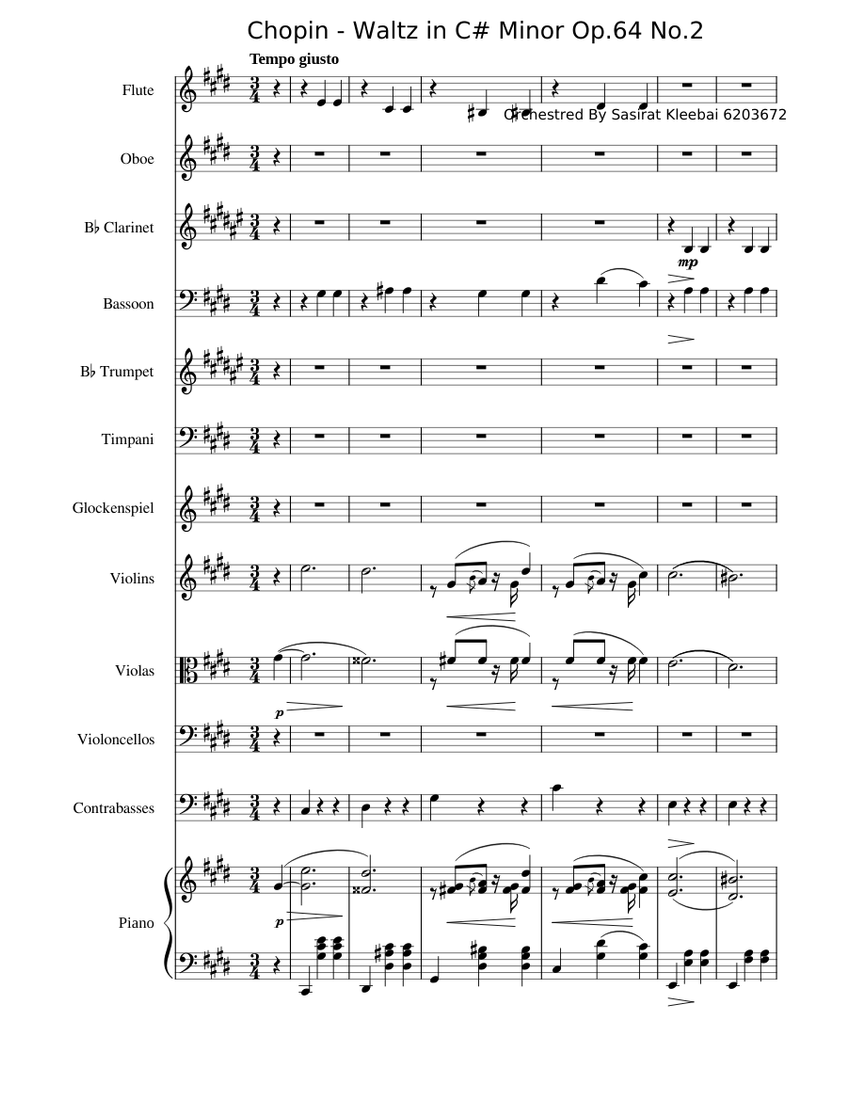 Chopin Waltz Op.64 No.2 in C#Minor – Frédéric Chopin Waltz Opus 64 No ...