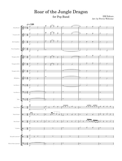 (See Description) Terraria Calamity Mod - Roar of The Jungle Dragon – DM DOKURO Pep Band Arrangement