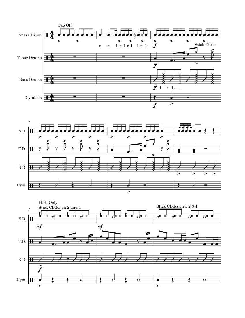 .Frosty the Snowman Drum Cadence piano tutorial