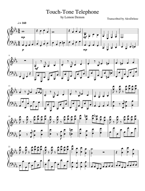 Touch-Tone Telephone Piano Cover