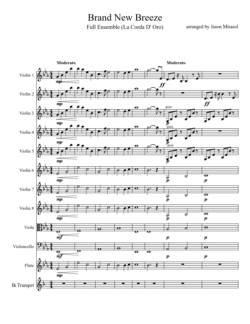 Brand New Breeze Sheet Music For Flute Violin Viola Trumpet Other Mixed Ensemble Musescore Com Brand New Breeze Sheet Music For Flute Violin Viola Trumpet Other Mixed Ensemble Musescore Com