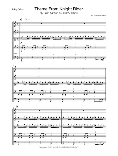 Knight Rider Theme (Arr. Budeanu Cristian) - Glen Larson, Stu Phillips, Stuart Phillips (String Quartet)