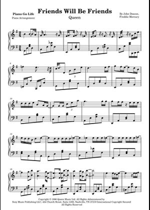Play Official version of Friends will be friends Sheet Music