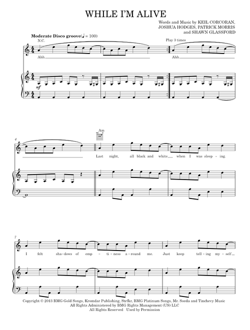 While I'm Alive - STRFKR (Piano-Vocal-Guitar)