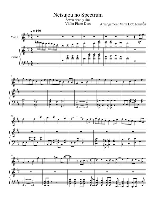 Netsujou no Spectrum Violin Piano Duet