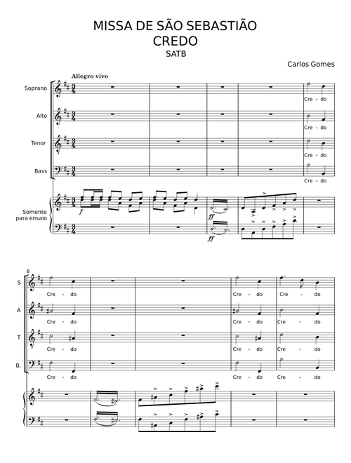 MISSA DE SÃO SEBASTIÃO - Carlos Gomes