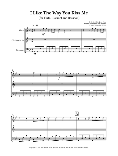 I Like The Way You Kiss Me (Arr. Henrique Oliveira) - Artemas (Woodwind Ensemble)