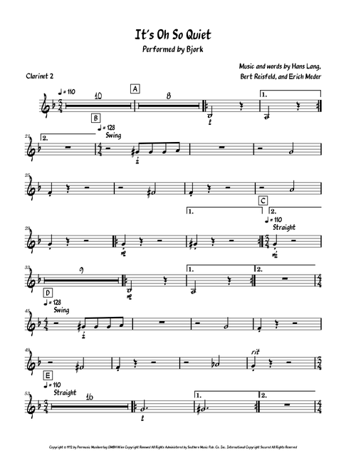 It's Oh So Quiet (Und Jetzt Ist Es Still) (Arr. David Lartey) - Bjork (Clarinet Solo)