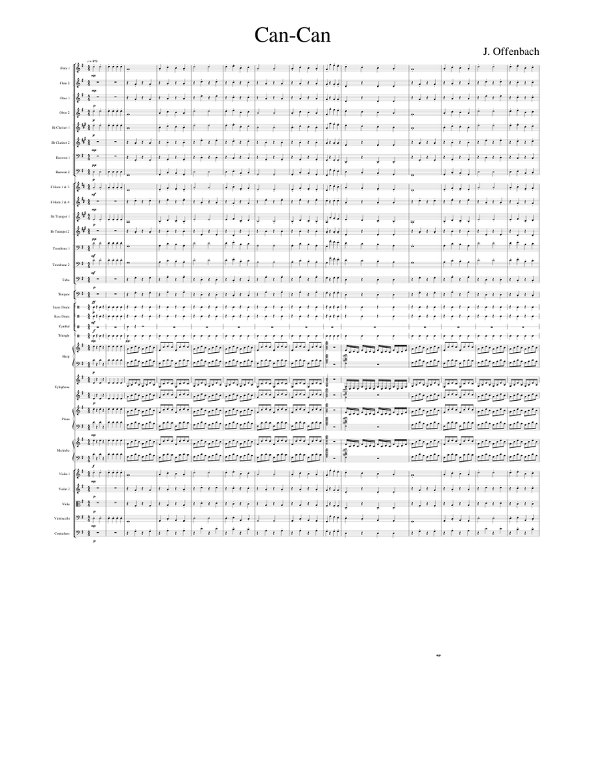 Can-Can (Orchestra) Sheet Music for Piano, Trombone, Tuba, Flute & more ...
