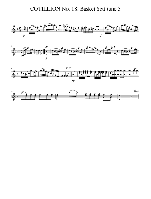COTILLION No. 18. Basket Sett tune 3