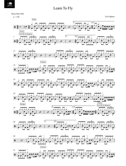Learn To Fly (Arr. Drum Sheet MX) - Foo Fighters (Drums)