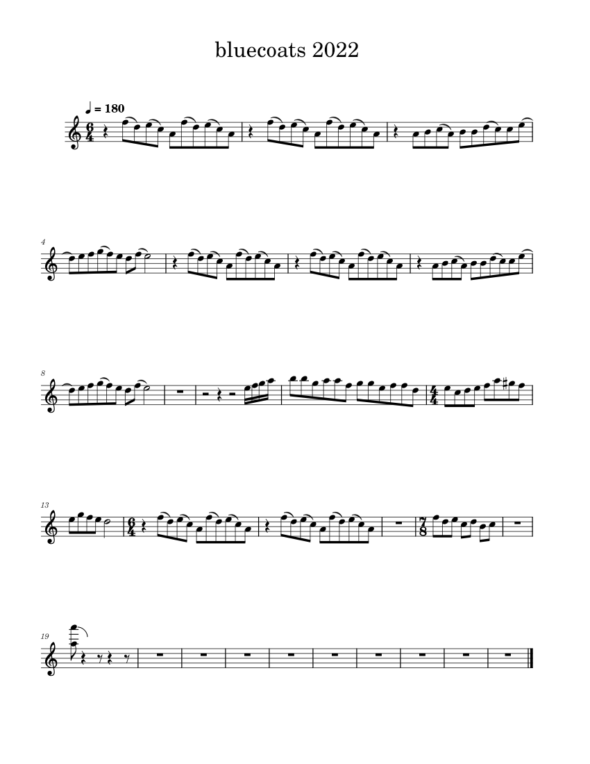 bluecoats 2022 Sheet music for Trumpet in bflat (Solo)