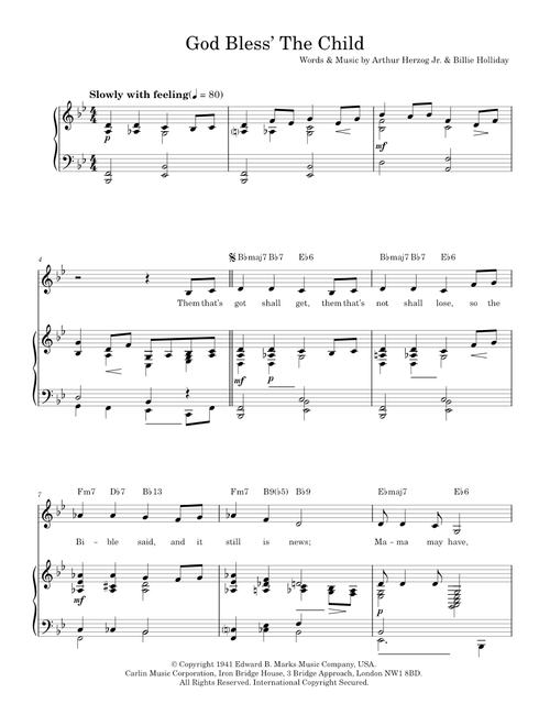 God Bless' The Child - Billie Holiday