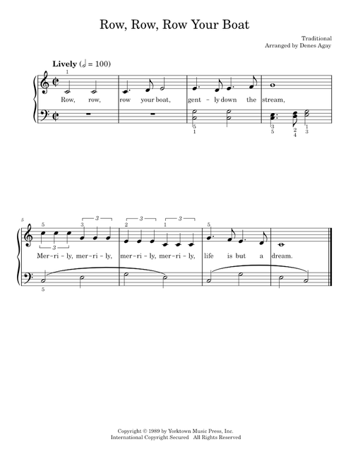 Row, row, row your boat (Easy Piano)