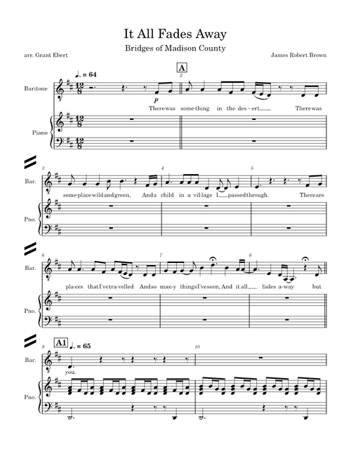 It All Fades Away (from The Bridges of Madison County) – Jason Robert Brown