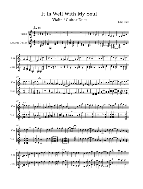 It is well with my soul – Misc Praise Songs It is well with my soul – Duet, Philip Bliss