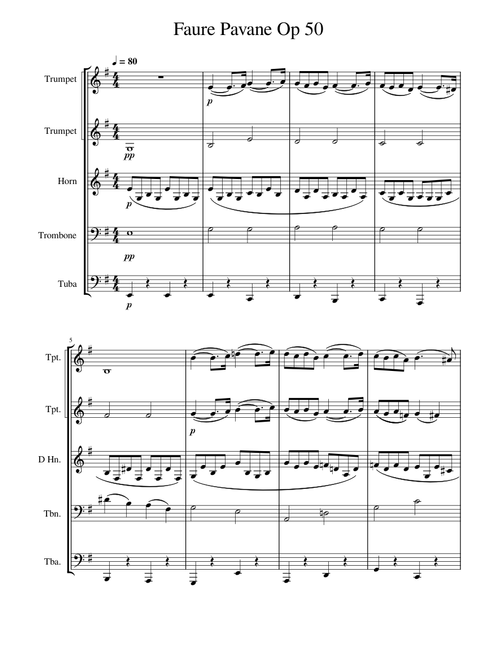 Pavane, Op.50 – Gabriel Fauré - brass quintet