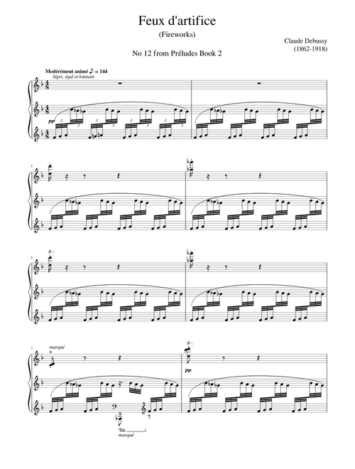 Debussy Prelude Book 2 No 12 Feux d'artifice