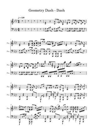 Dash – MDK Geometry Dash - Dash Sheet Music for Piano (Solo) easy ...