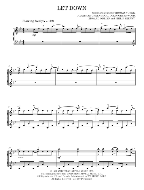 Let Down - Radiohead, Thomas Yorke (Piano Solo)