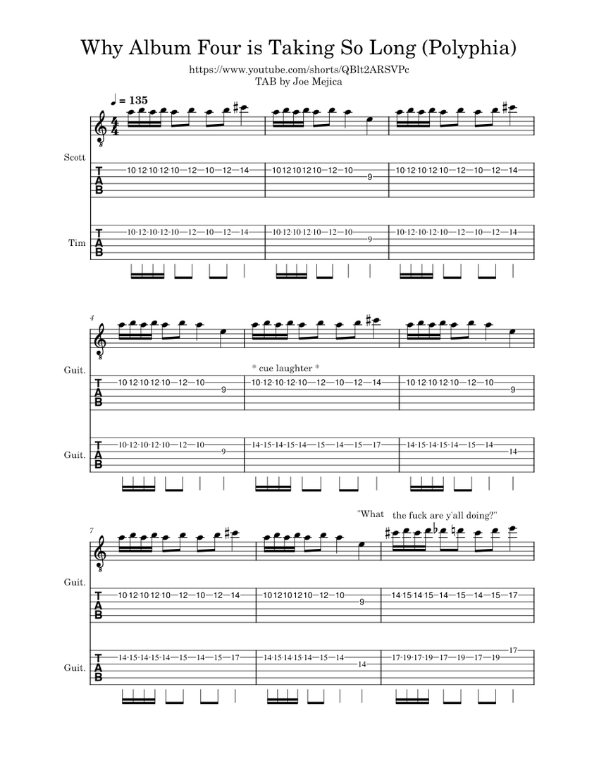 Why Album Four Is Taking So Long Polyphia Sheet Music And Tab For why-album-four-is-taking-so-long-polyphia-sheet-music-and-tab-for