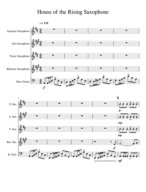 House of the Rising Saxophone
