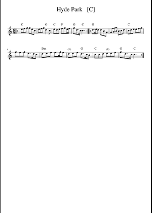 Hyde Park Sheet Music with Chords for Piano (Solo) easy