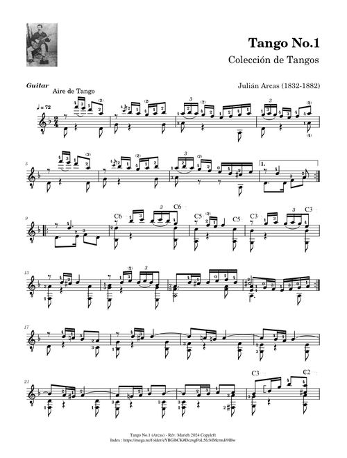 Tango No.1 - Julián Arcas (1832-1882)