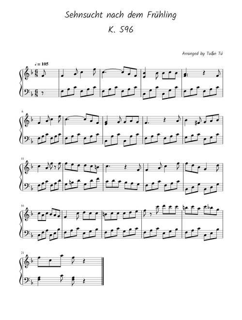 Sehnsucht nach dem Frühling, K. 596