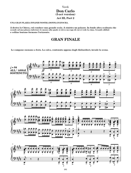 Spuntato ecco il di -  Don Carlo – Giuseppe Verdi - Piano