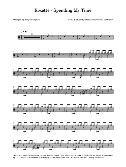 Spending My Time (Arr. The Ninja) - Roxette (Drums)