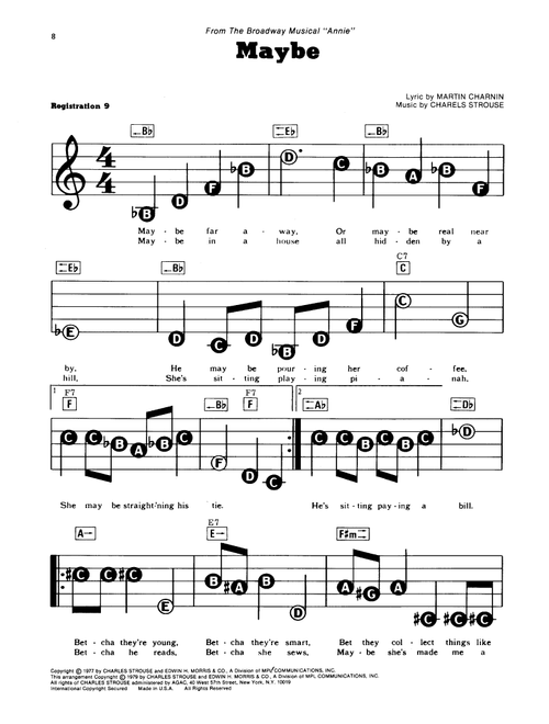 Maybe (from Annie) - Martin Charnin (E-Z Play Today)