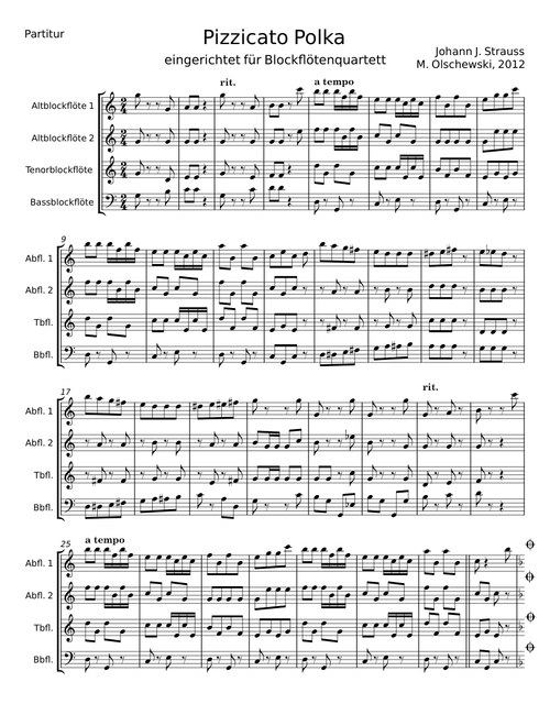 Pizzicato Polka for String Quartet - Johann Strauss Jr.