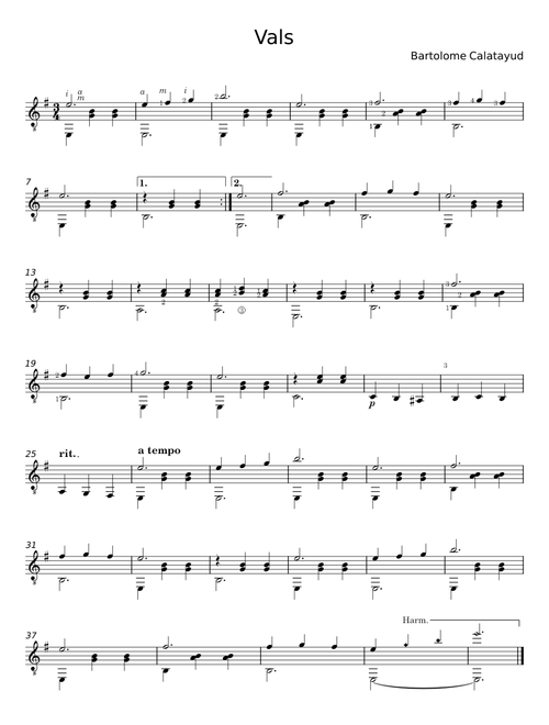 Vals - Bartolome Calatayud