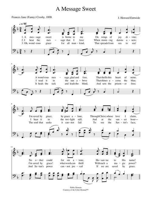 A message sweet is borne to me - J. Howard Entwisle