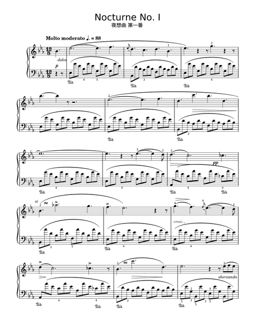 Nocturne No.1 - Frédéric Chopin