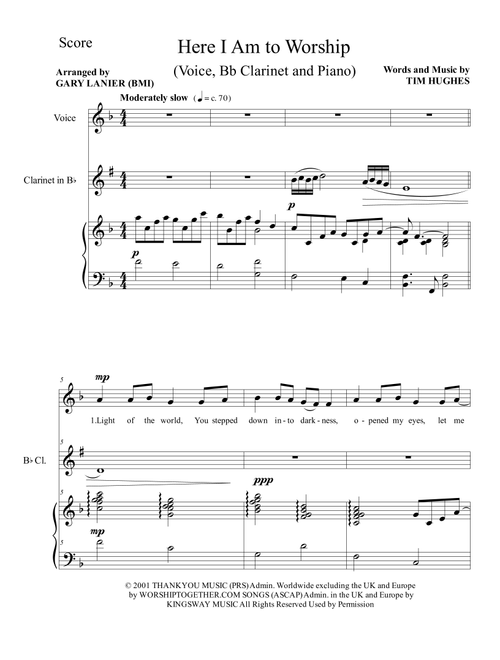 Here I Am To Worship (Arr. Gary Lanier) - Tim Hughes (Small Ensemble)