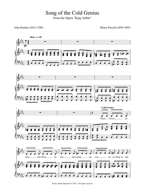 Purcell - King Arthur - Song of the Cold Genius (Altus)