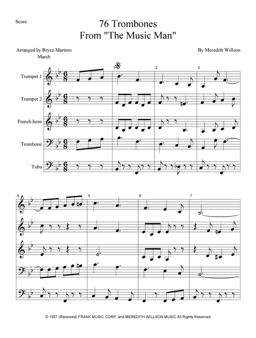 Seventy Six Trombones (Arr. Bryce Martens) - Ambassadors Of Harmony (Brass Ensemble)
