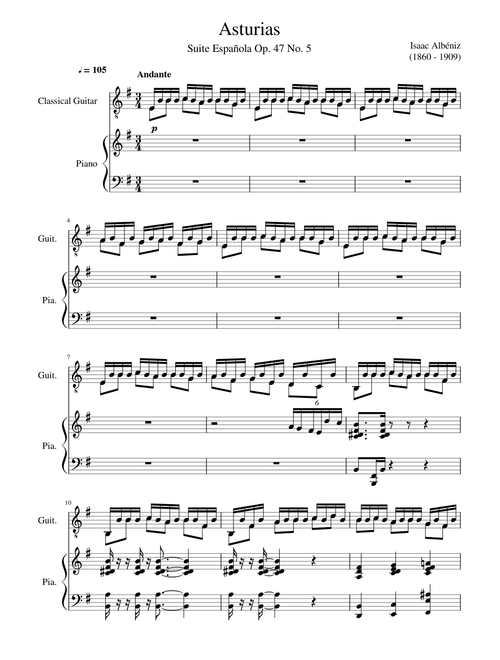 Asturias Guitare Piano[139]