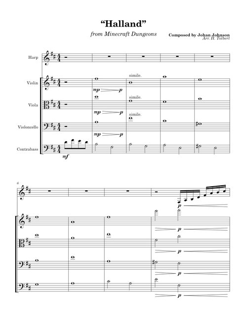 Halland (from Minecraft Dungeons) – Johan Johnson |String Quintet|
