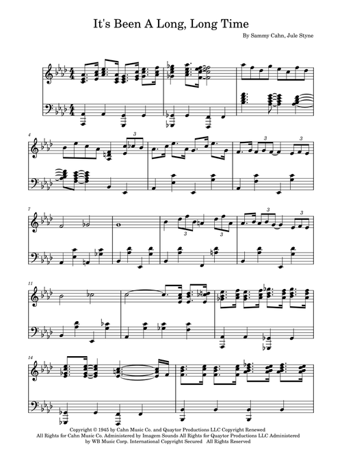 It's Been A Long, Long Time (Arr. Piano Go Life) - Jule Styne (Piano Solo)