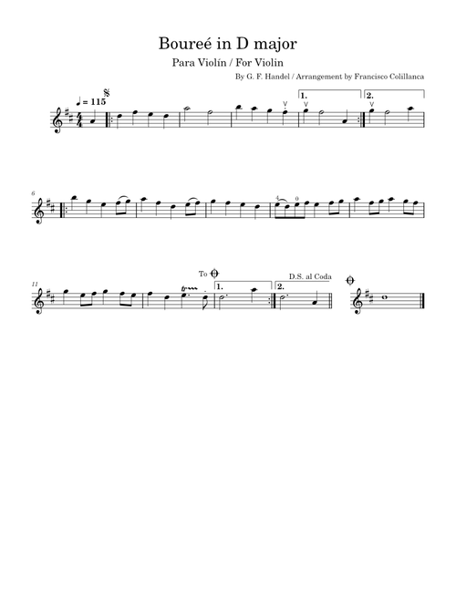 Bourée in D major – George Frederick Handel