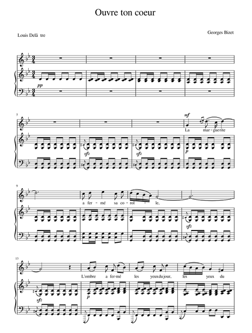 Bizet - Ouvre ton coeur - medium voice