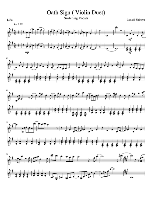 Oath Sign Violin Duet