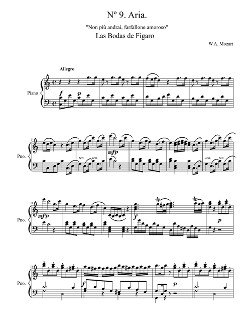 Non Più Andrai - Mozart