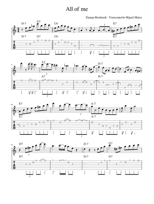 All of me – Django Reinhardt all of me con TAB